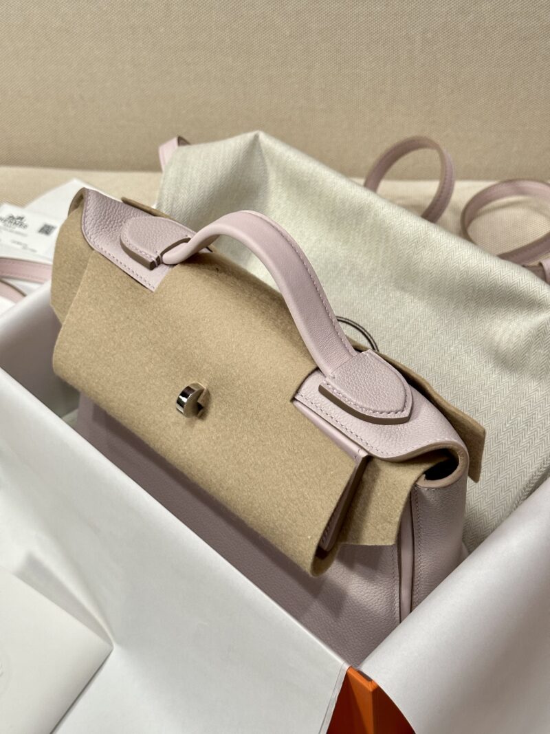 Hermès Mini Kelly 2424 Evercolor & Swift Mauve Pale Silver Hardware - Image 3