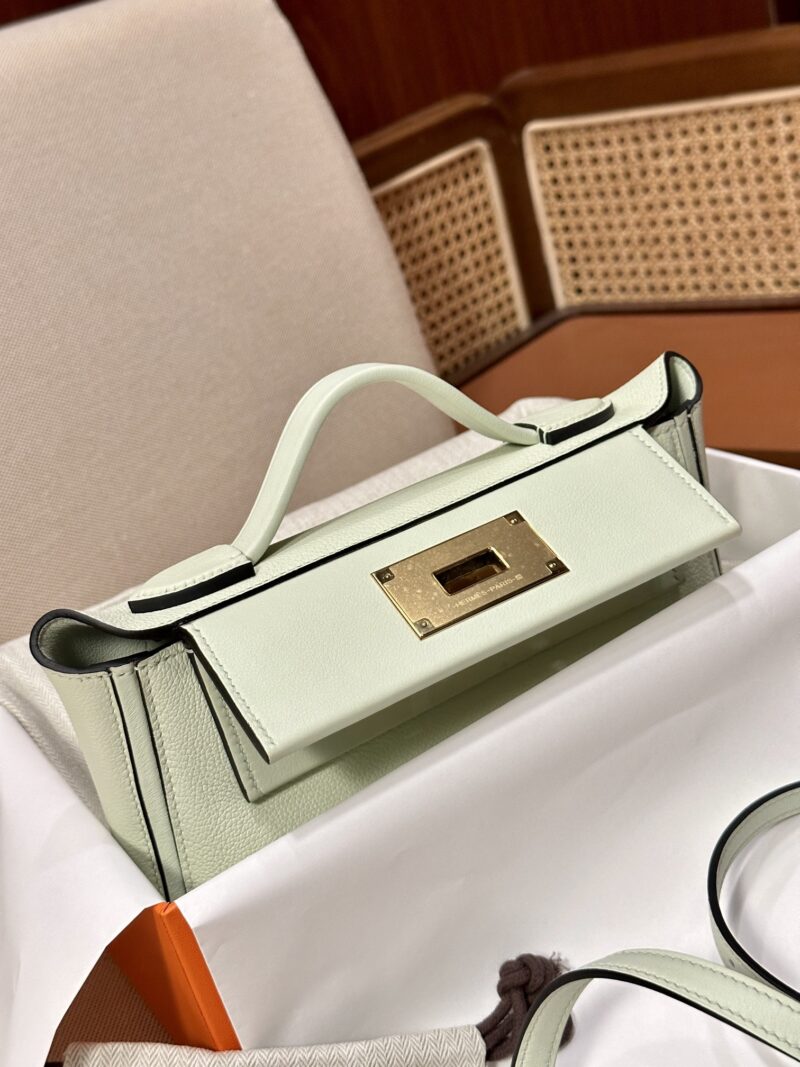 Hermès Mini Kelly 2424 Evercolor & Swift Vert Fizz Gold Hardware - Image 5