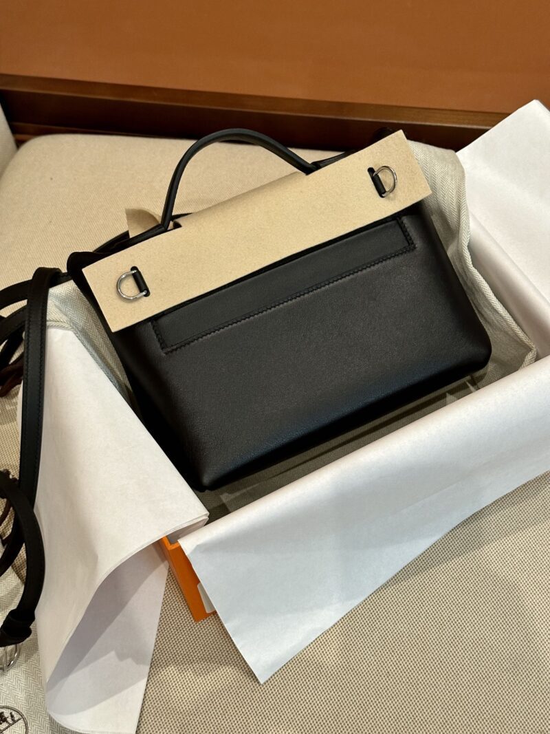 Hermès Mini Kelly 2424 Volupto & Swift Noir Silver Hardware - Image 8