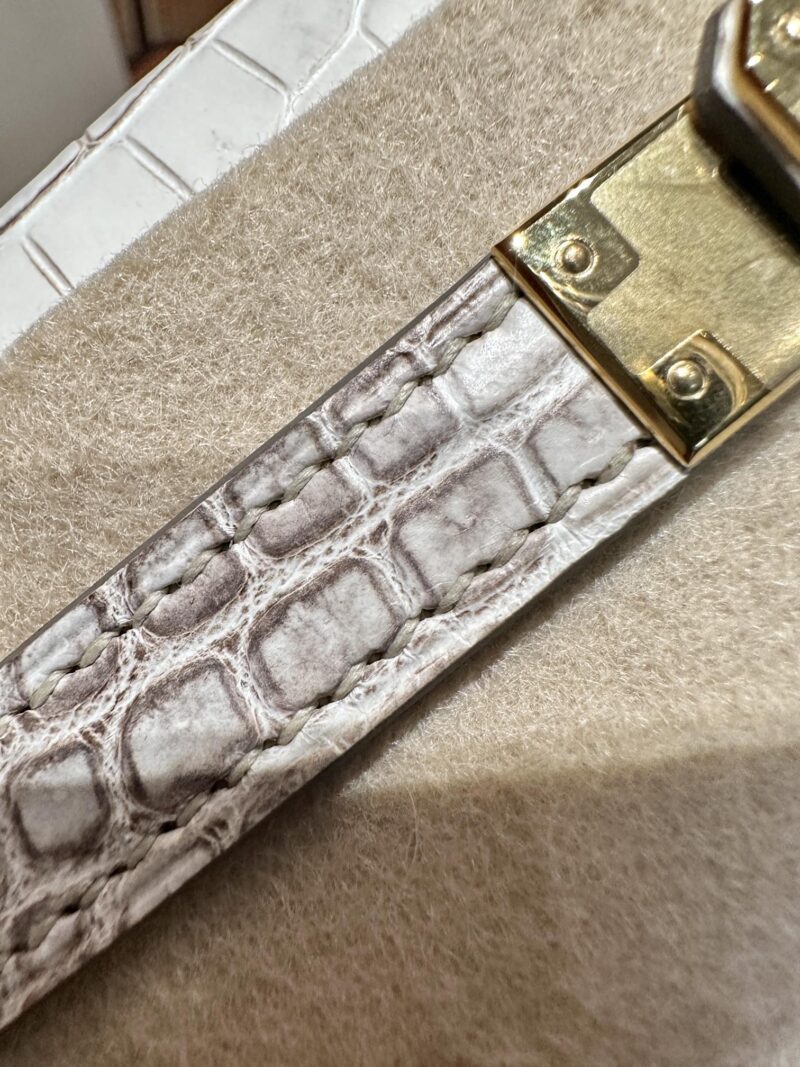 Hermès Kelly Danse 22 Himalaya Niloticus Crocodile Himalaya Gold Hardware - Image 14