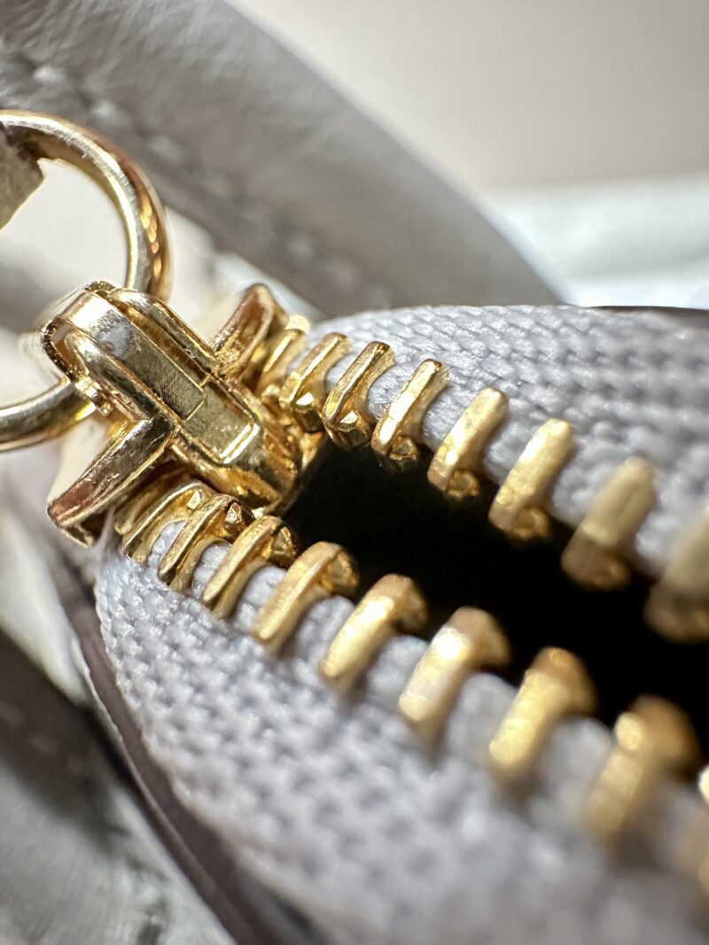 Hermès Mini Bolide 18 Ostrich Gris Pearl Gold Hardware