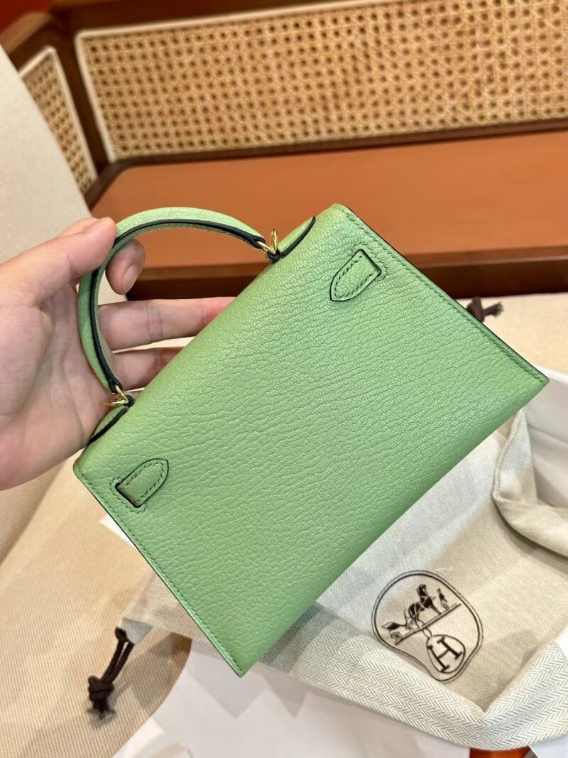 Hermès Mini Kelly 19 Chevre Criquet Gold Hardware - Image 9
