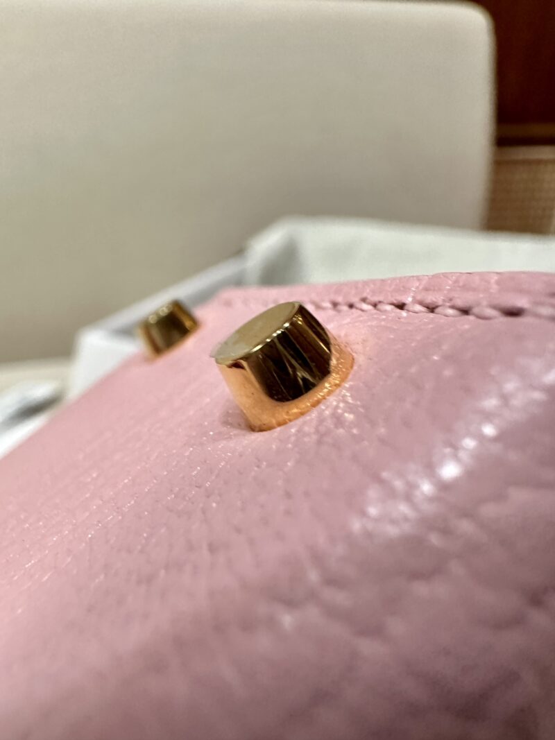 Hermès Mini Kelly 19 Chevre Rose Sakura Gold Hardware - Image 20