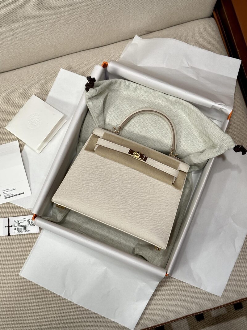 Hermès Kelly 25 Epsom Craie Gold Hardware