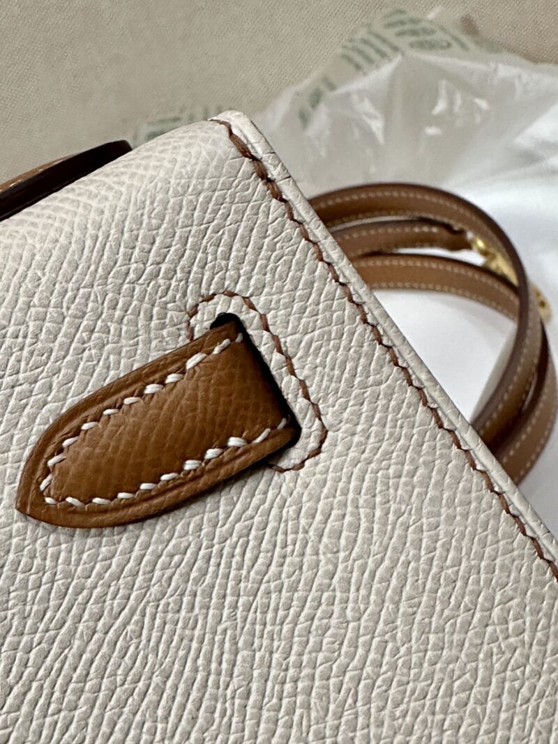 Hermès Kelly 25 Epsom Nata, Gold Gold Hardware - Image 19