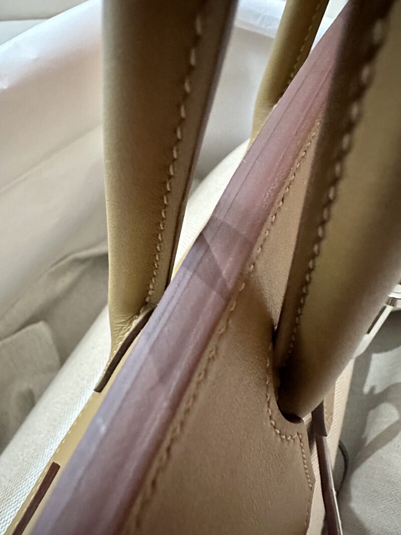 Hermès Birkin 30 Biscuit, Canvas Beige Togo Palladium Hardware - Image 10
