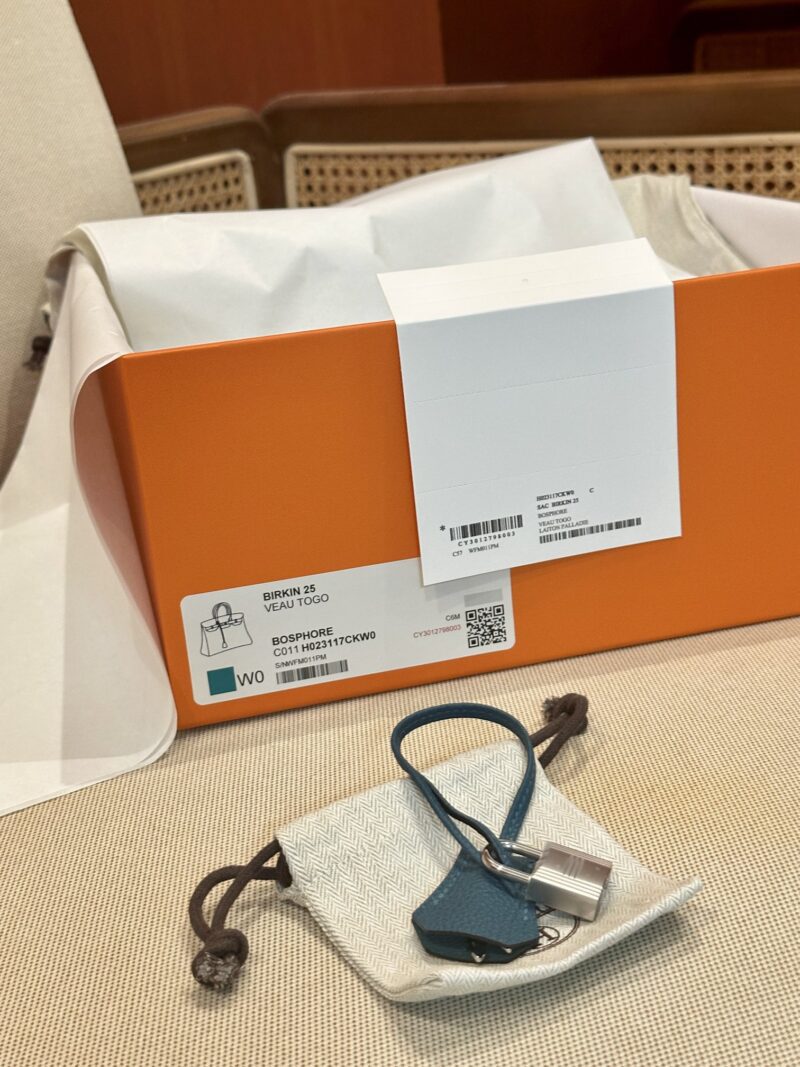 Hermès Birkin 25 Vert Bosphore Togo Palladium Hardware - Image 12