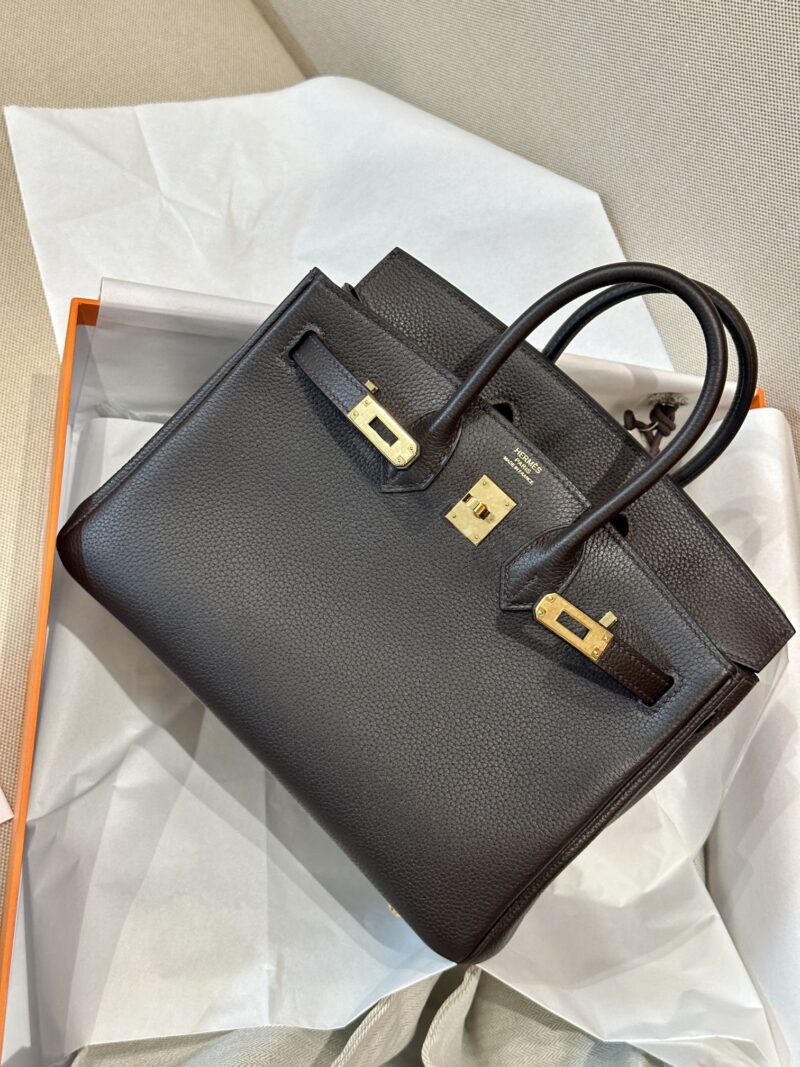 Hermès Birkin 25 Ebene, Gold Togo Gold Hardware - Image 3