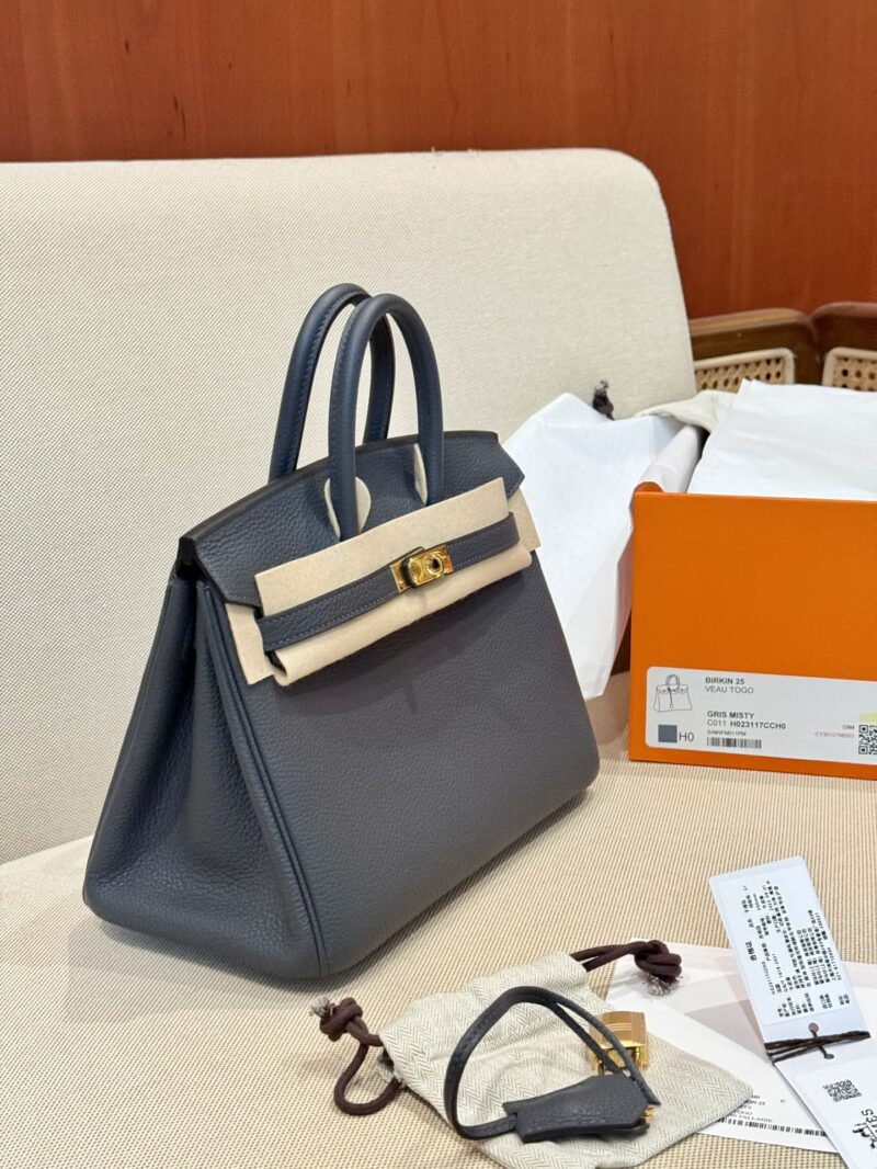 Hermès Birkin 25 Gris Misty, Gold Togo Gold Hardware - Image 5