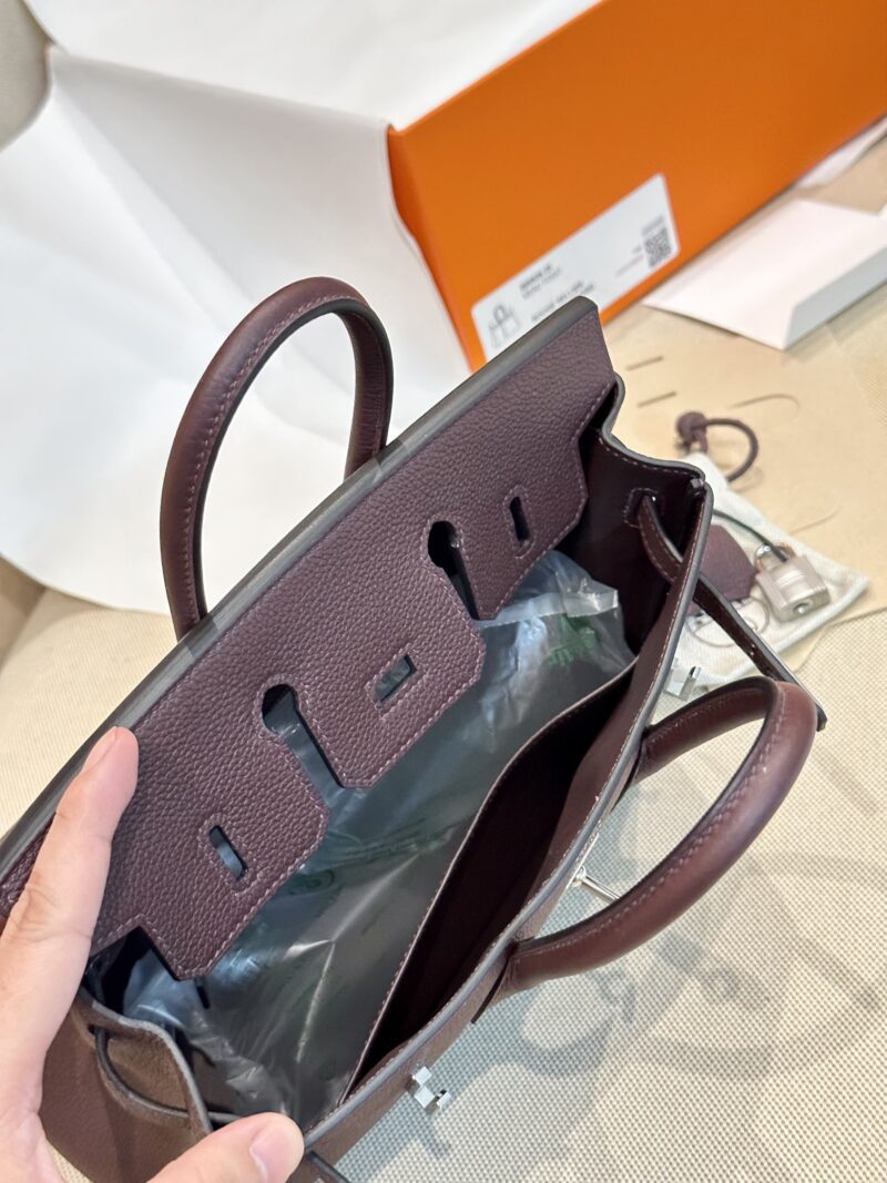 Hermès Birkin 25 Rouge Sellier, Silver Togo Palladium Hardware - Image 8