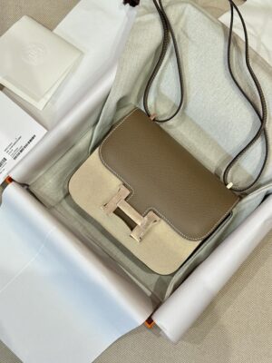 Hermès Constance 19 Etoupe, Rose Gold Epsom Gold Hardware