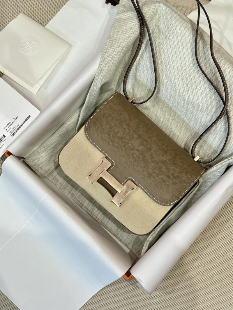 Hermès Constance 19 Etoupe, Rose Gold Epsom Gold Hardware