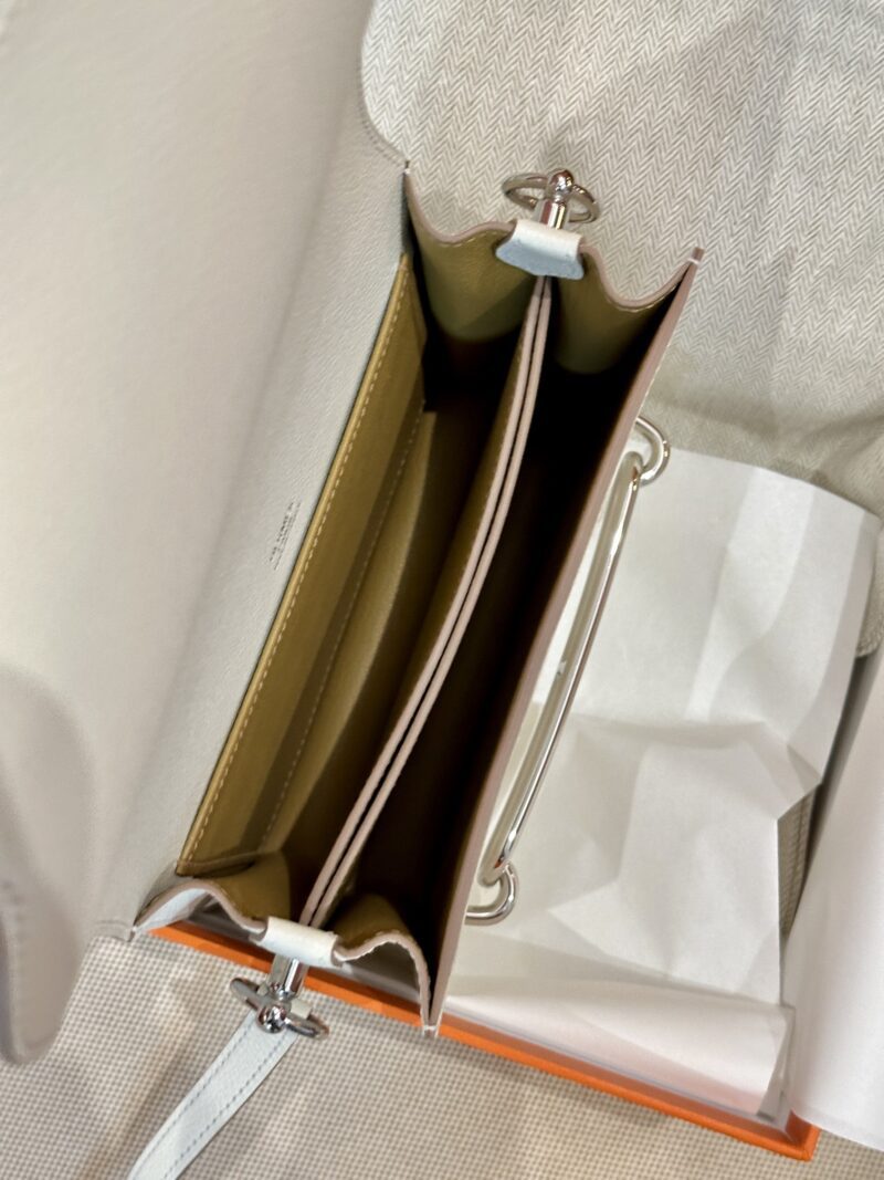 Hermès Roulis 19 Evercolor Mushroom & Biscuit Silver Hardware - Image 9