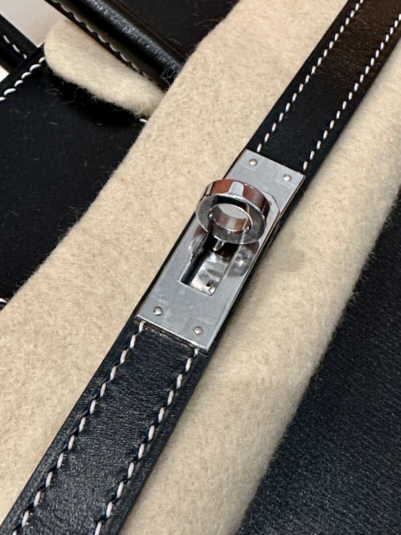 Hermès Birkin 25 Noir Box Palladium Hardware - Image 14