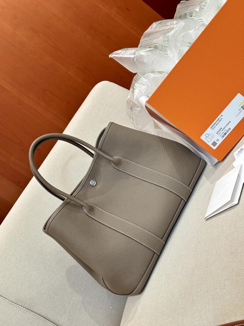 Hermès Garden Party 36 Negonda Etoupe Silver Hardware - Image 3