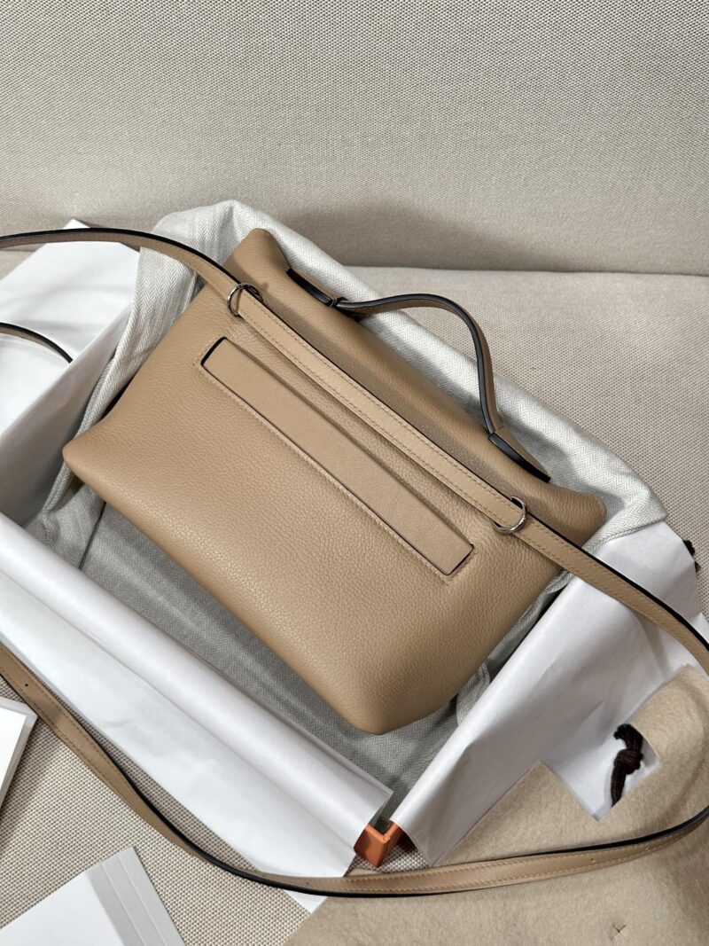Hermès Mini Kelly 2424 Evercolor & Swift Chai & Nata & Potiron Silver Hardware - Image 9