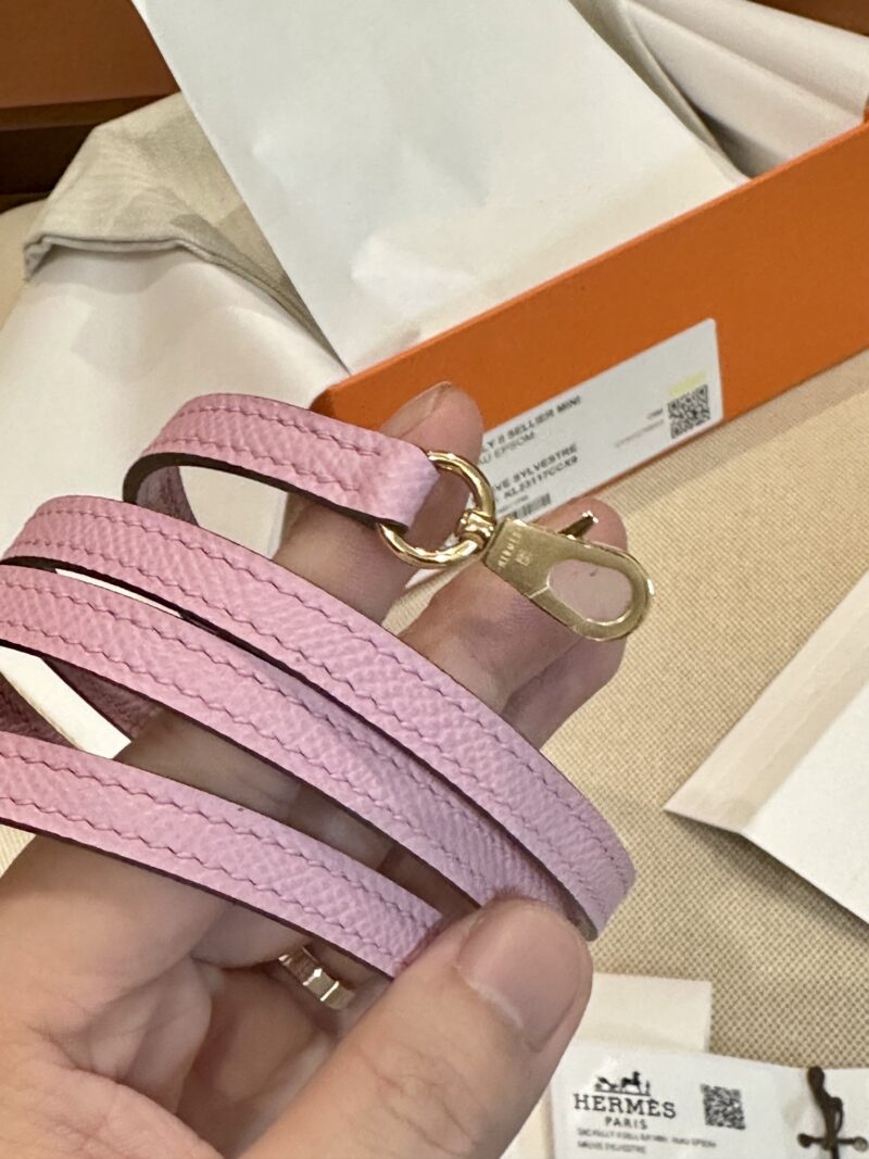 Hermès Mini Kelly 19 Epsom Mauve Sylvestre Gold Hardware - Image 12