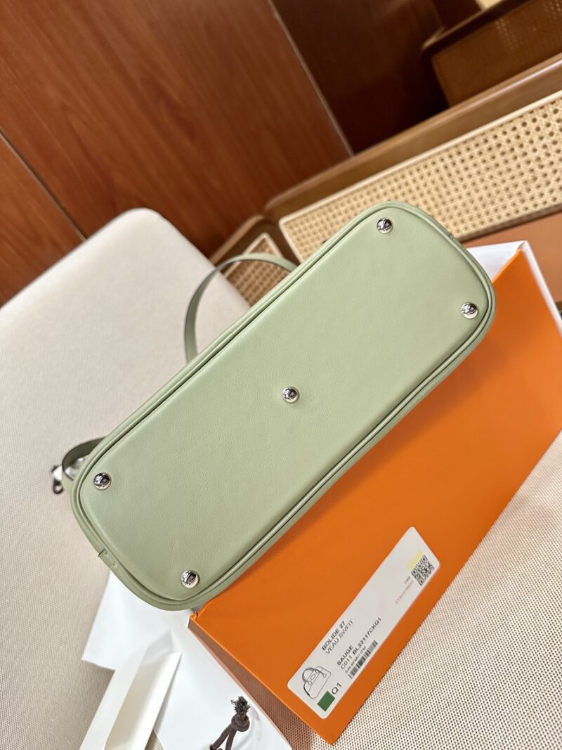 Hermès Bolide 27 Swift Sauge Silver Hardware
