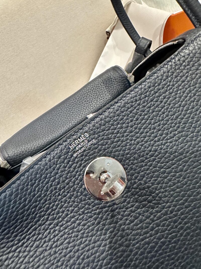 Hermès Mini Lindy 19 Togo Noir Silver Hardware - Image 8