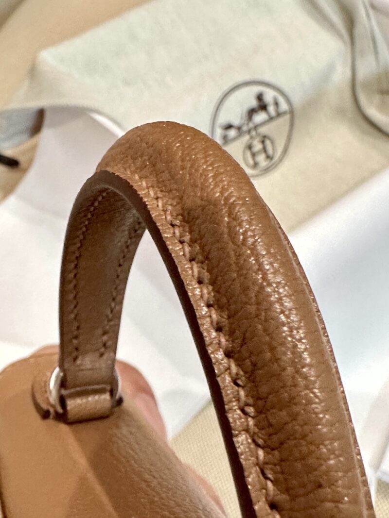 Hermès Mini Kelly 19 Chevre Quebracho Silver Hardware - Image 14
