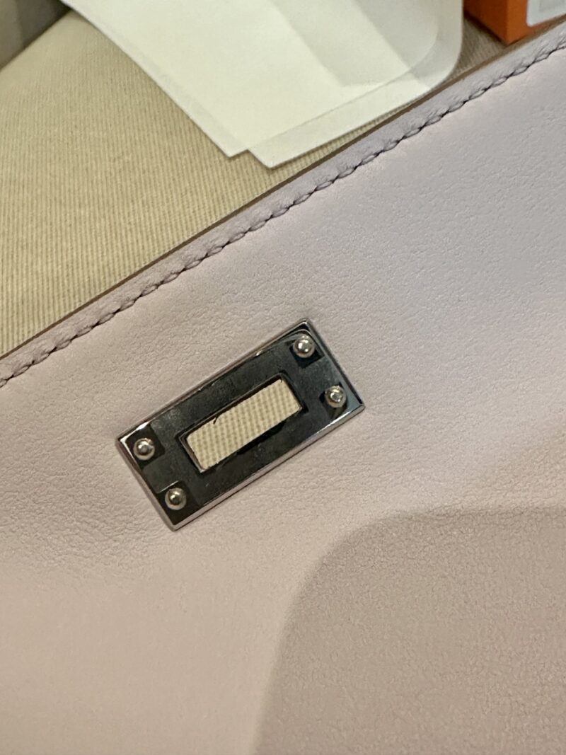 Hermès Kelly 25 Swift Mauve Silver Hardware - Image 12