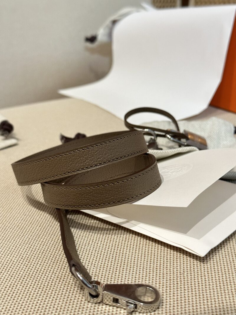 Hermès Kelly 25 Chevre Etoupe Silver Hardware - Image 16