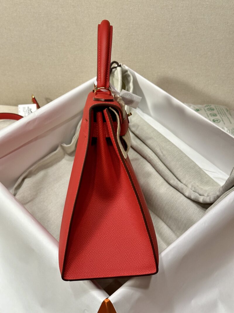 Hermès Kelly 25 Epsom Rouge Coeur Gold Hardware - Image 7