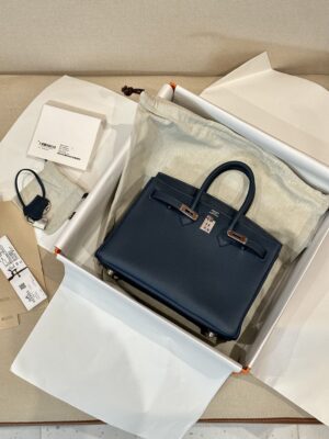 Hermès Birkin 25 Blue De Prusse, Silver Togo Palladium Hardware