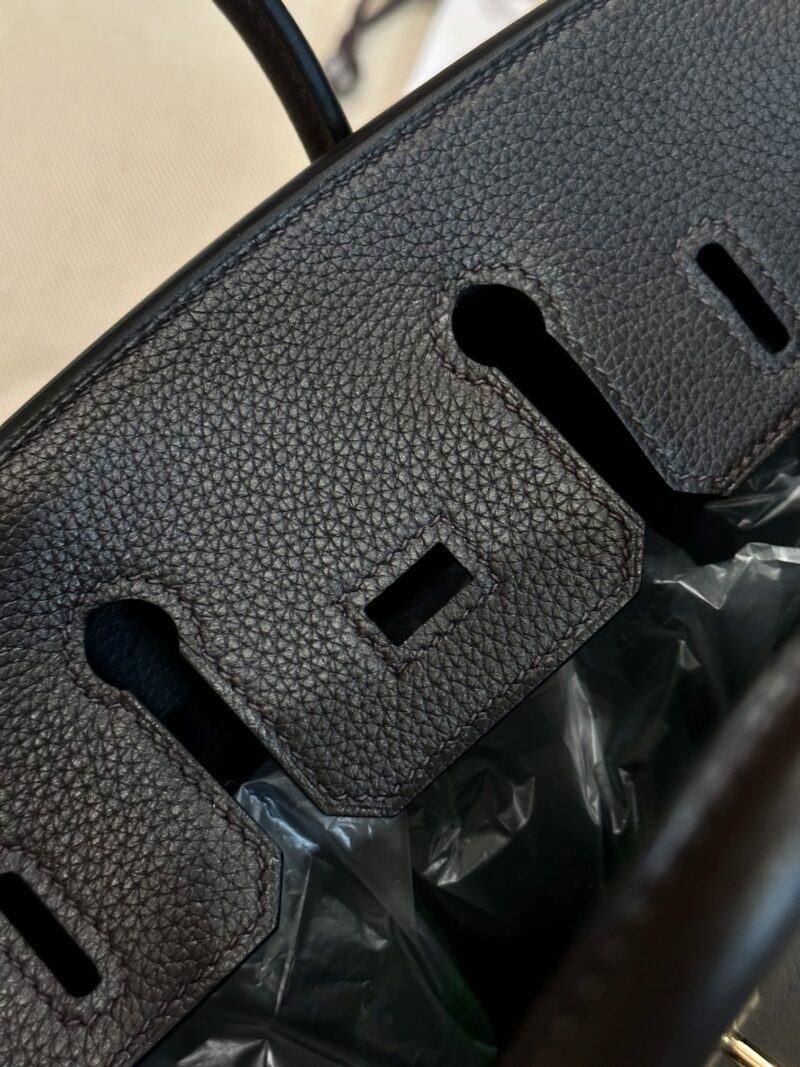Hermès Birkin 25 Ebene, Gold Togo Gold Hardware - Image 13