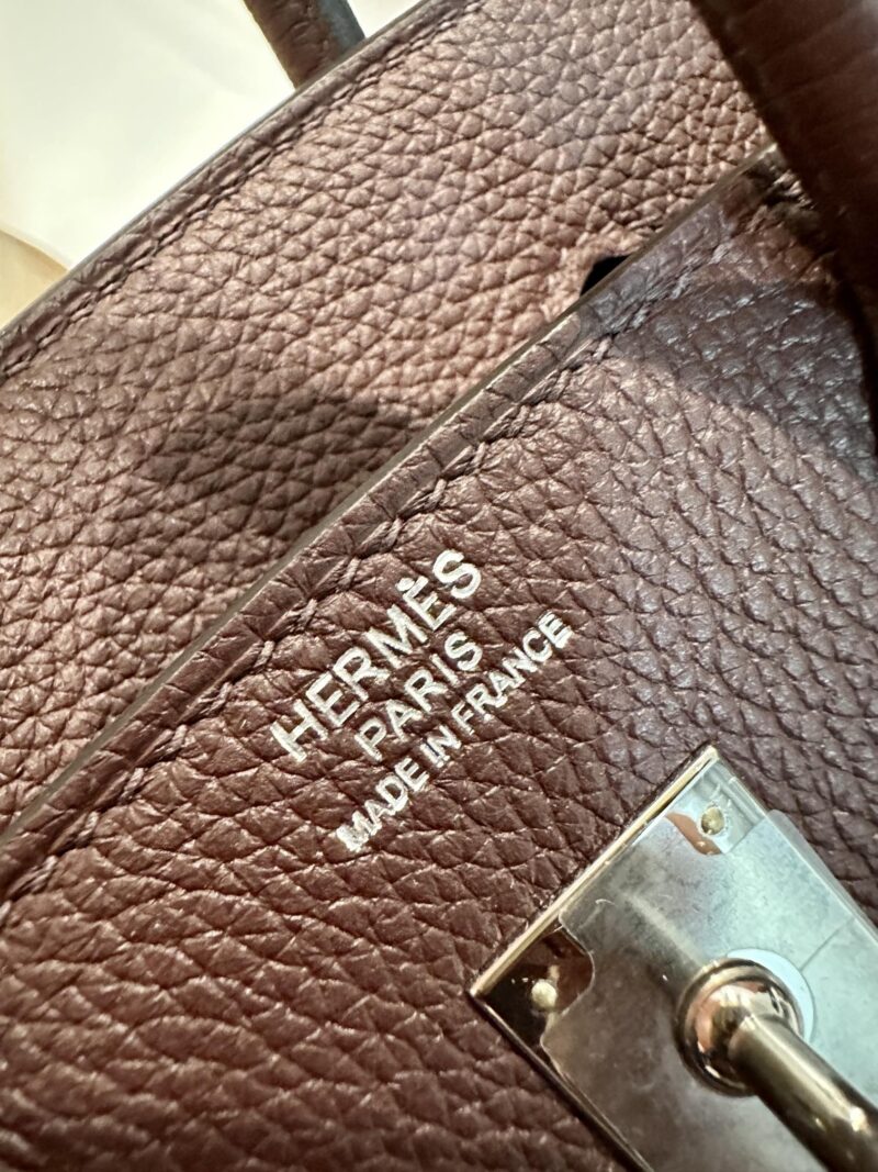 Hermès Birkin 25 Rouge Sellier, Silver Togo Palladium Hardware - Image 9