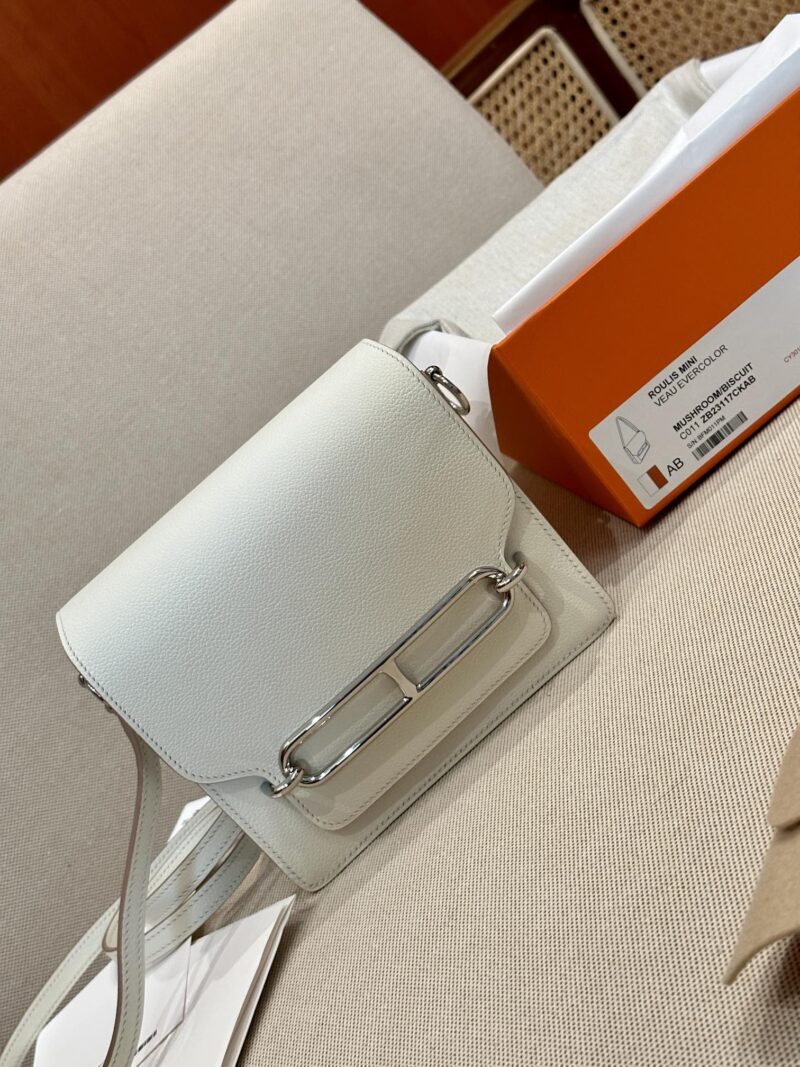 Hermès Roulis 19 Evercolor Mushroom & Biscuit Silver Hardware - Image 2