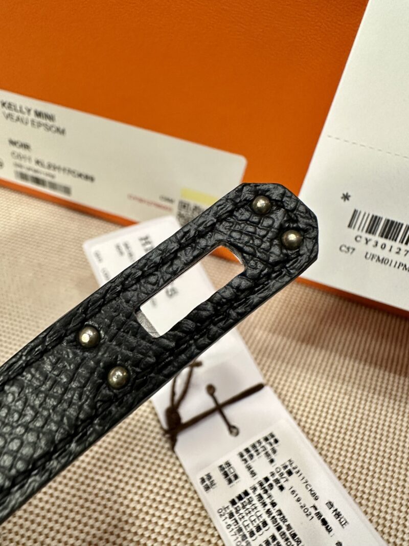 Hermès Kelly Pochette Noir, Beton Swift Palladium Hardware