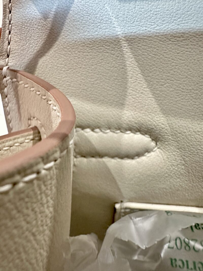 Hermès Kelly Pochette Craie Swift Palladium Hardware