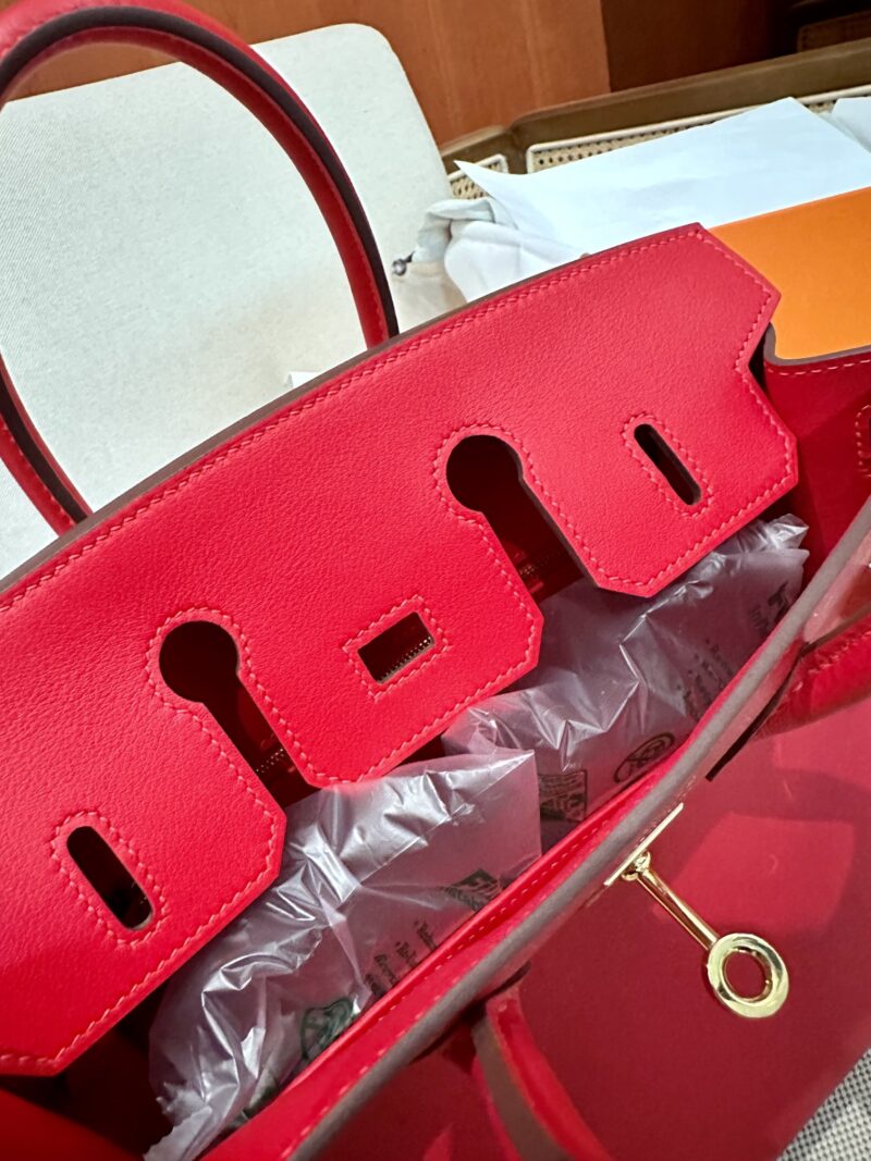 Hermès Birkin 25 Rouge Coeur Swift Gold Hardware - Image 9