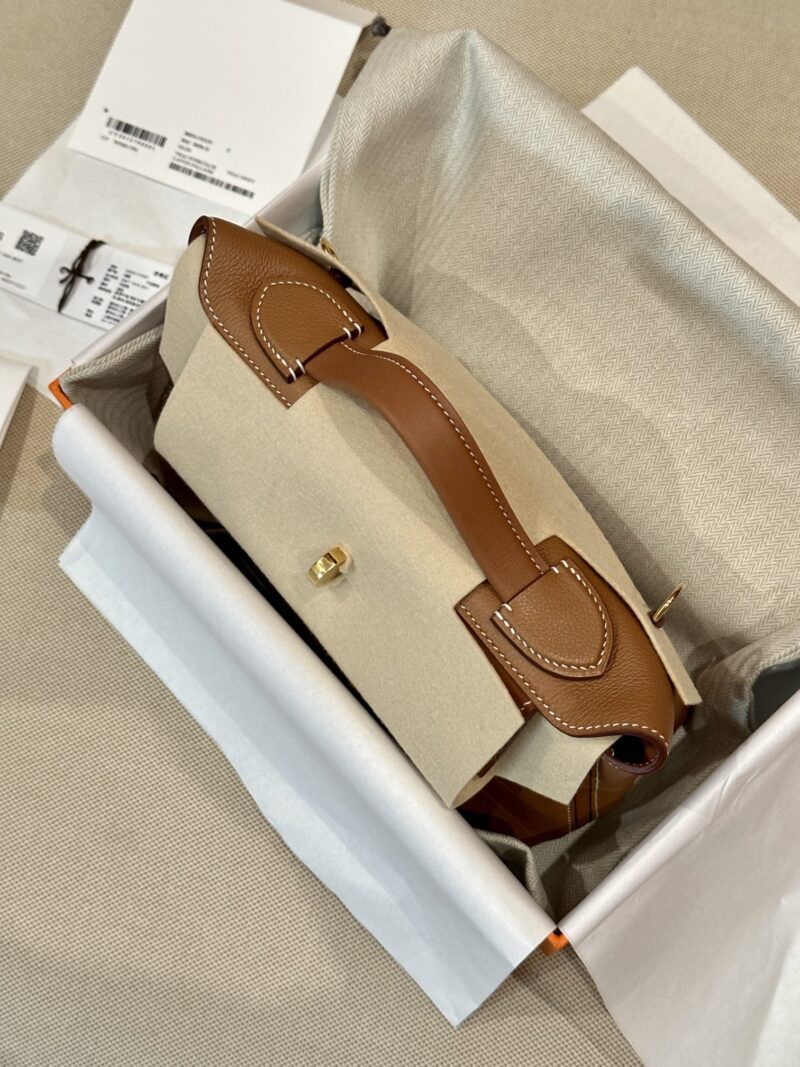 Hermès Mini Kelly 2424 Evercolor & Swift Gold Gold Hardware - Image 6
