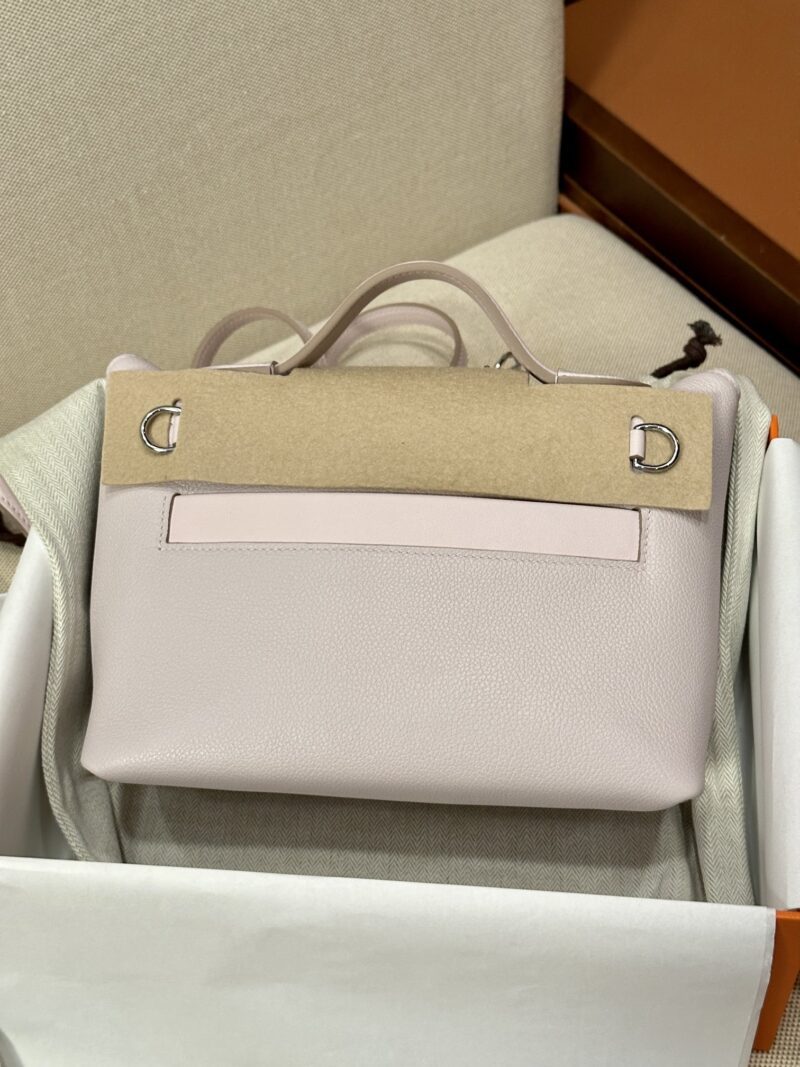 Hermès Mini Kelly 2424 Evercolor & Swift Mauve Pale Silver Hardware - Image 4