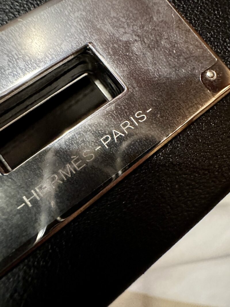 Hermès Mini Kelly 2424 Evercolor & Swift Noir Silver Hardware - Image 13