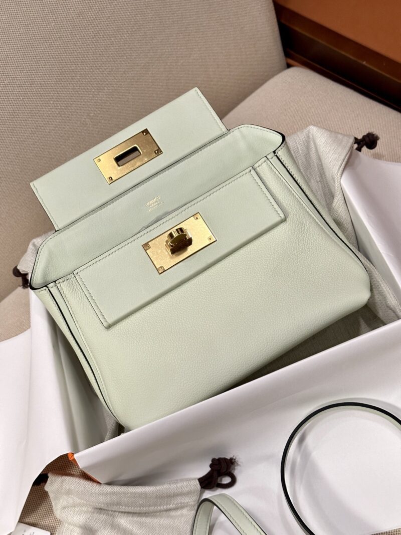 Hermès Mini Kelly 2424 Evercolor & Swift Vert Fizz Gold Hardware - Image 6