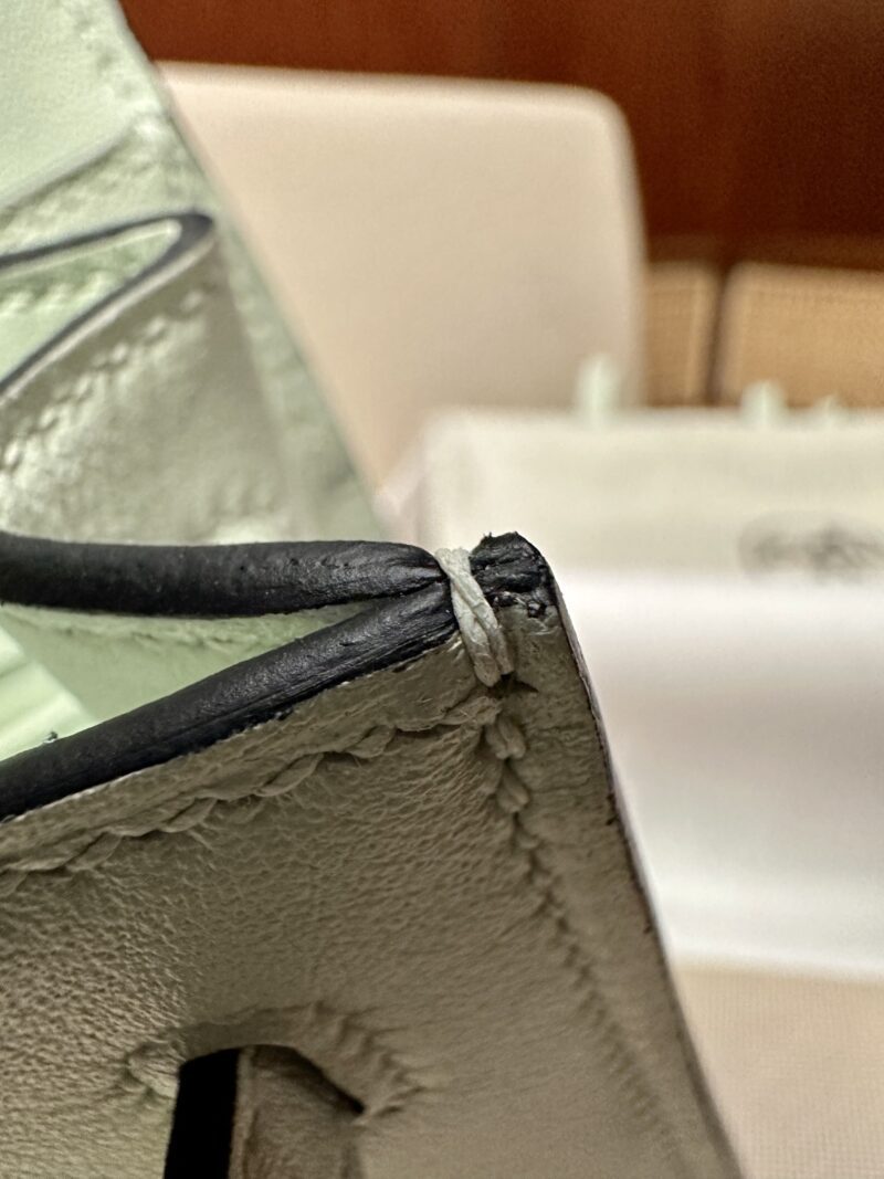 Hermès Kelly Danse 22 Swift Vert Fizz Silver Hardware - Image 14