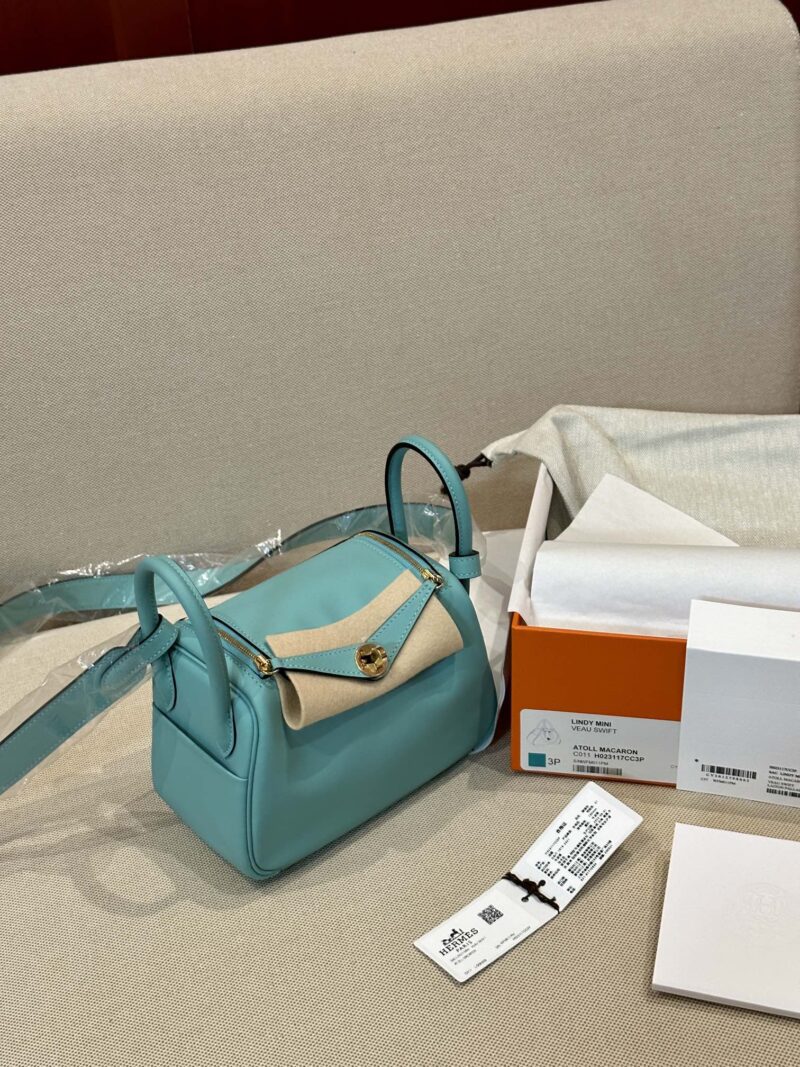 Hermès Mini Lindy 20 Swift Atoll Gold Hardware - Image 3