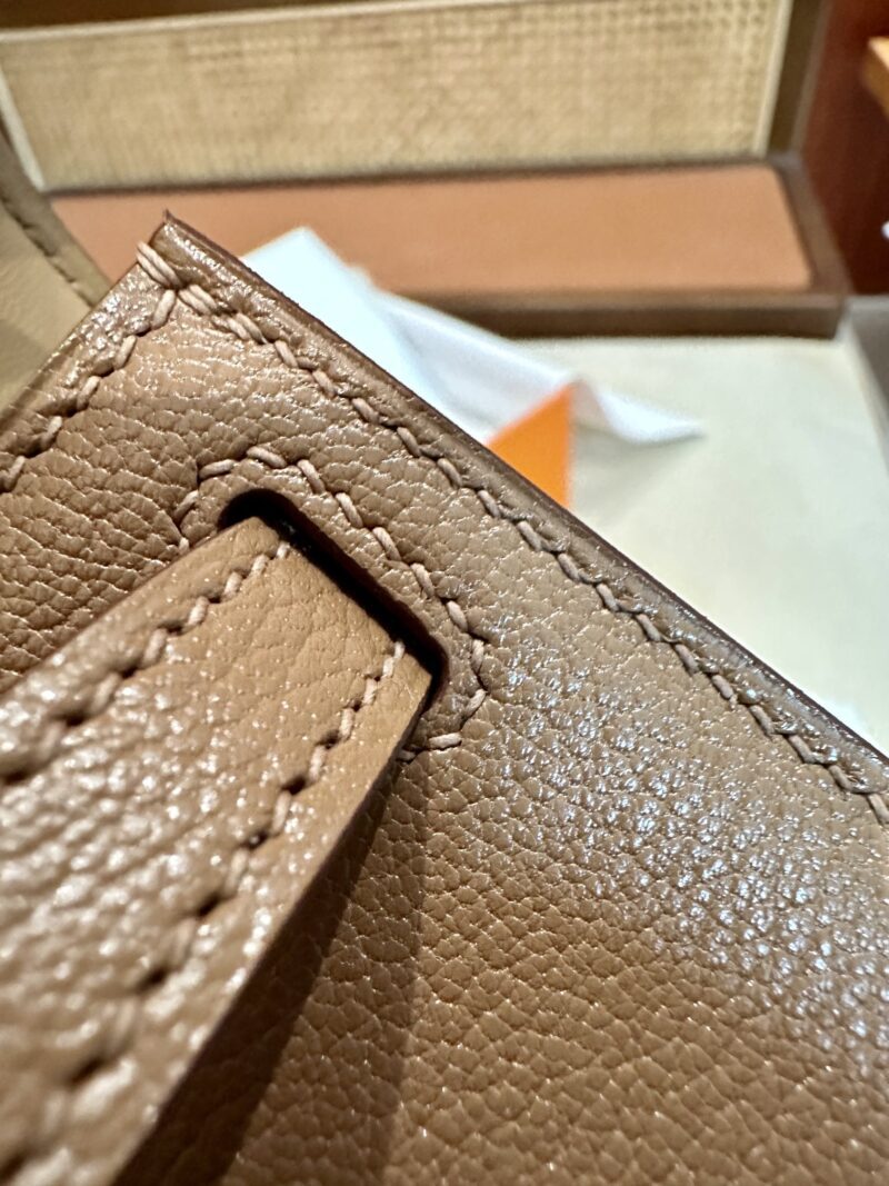 Hermès Mini Kelly 19 Chevre Quebracho Silver Hardware - Image 10