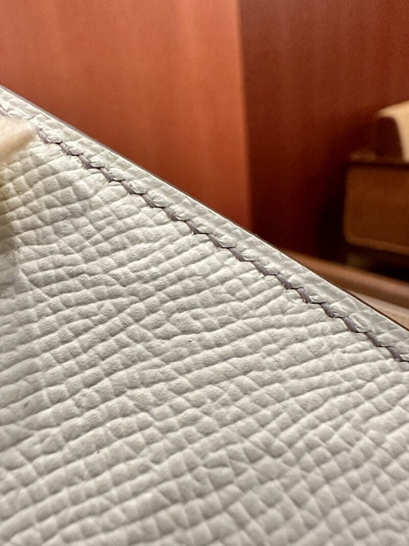Hermès Mini Kelly 19 Epsom Craie & Gris Asphalt Silver Hardware - Image 20