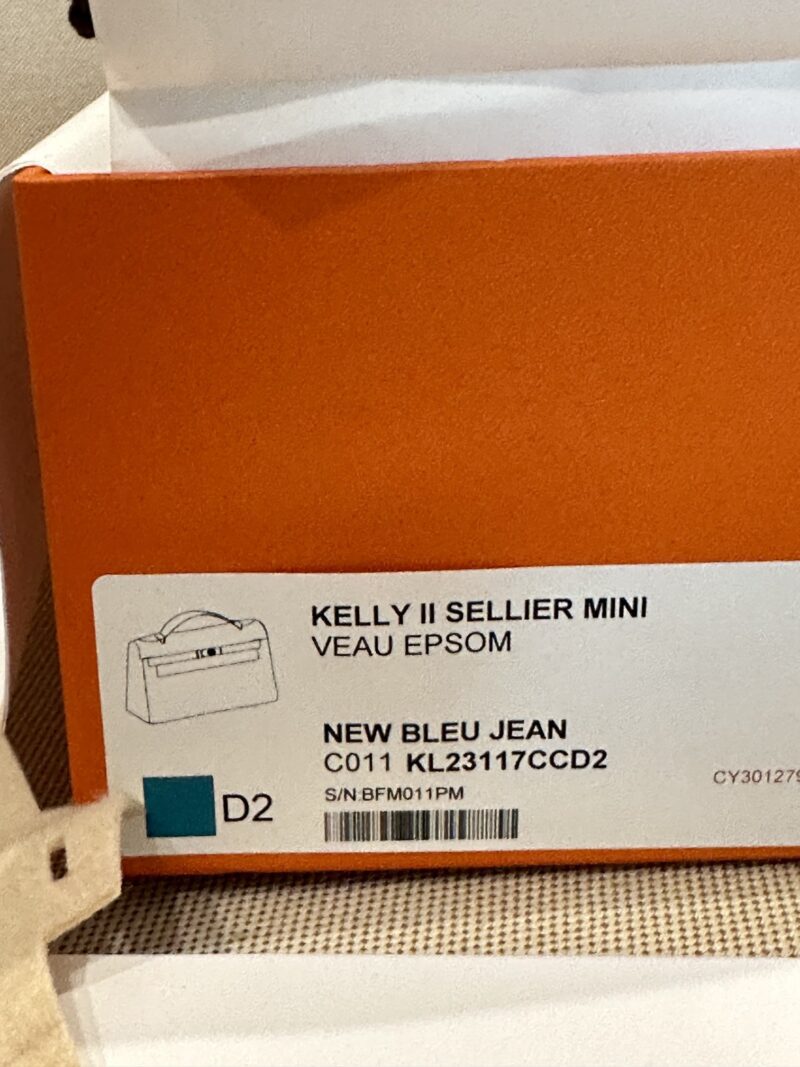 Hermès Mini Kelly 19 Epsom New Blue Jean Gold Hardware - Image 18