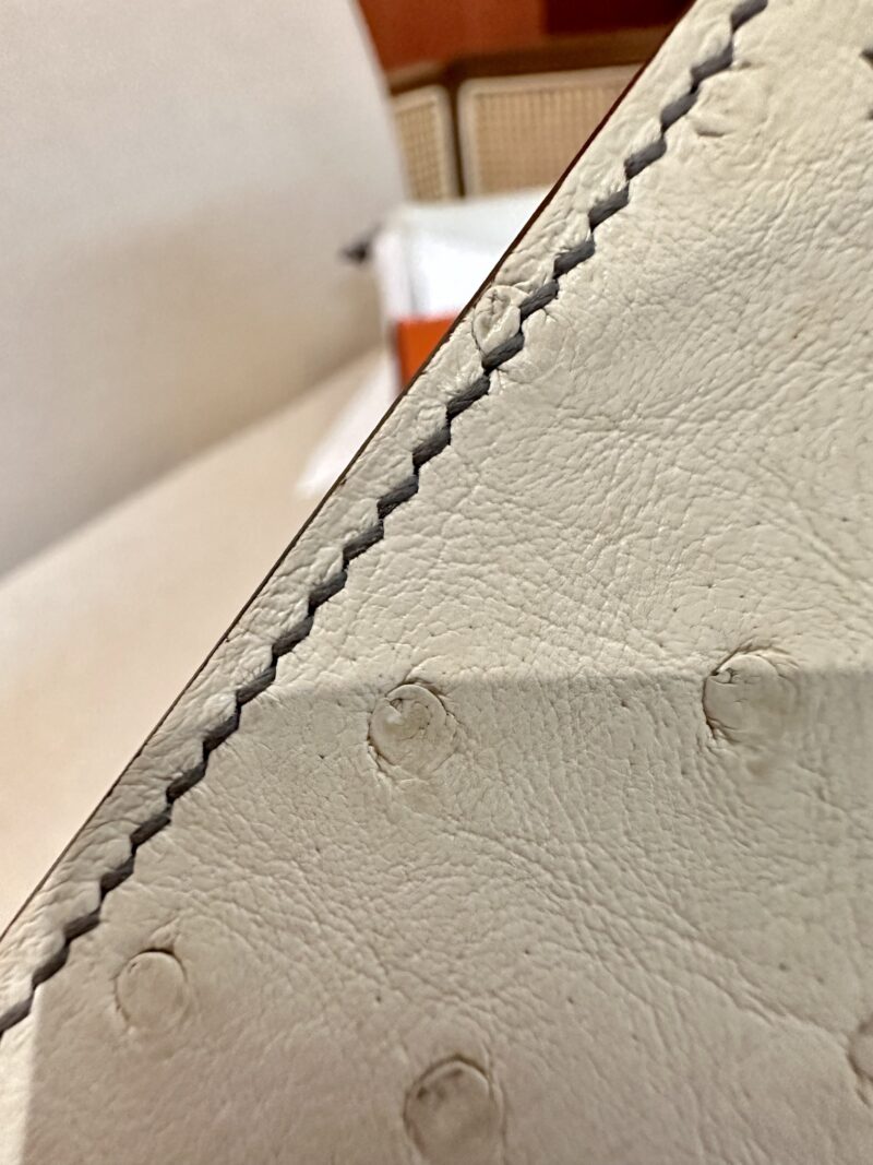 Hermès Mini Kelly 19 Ostrich Beton & Gris Asphalt Gold Hardware - Image 16