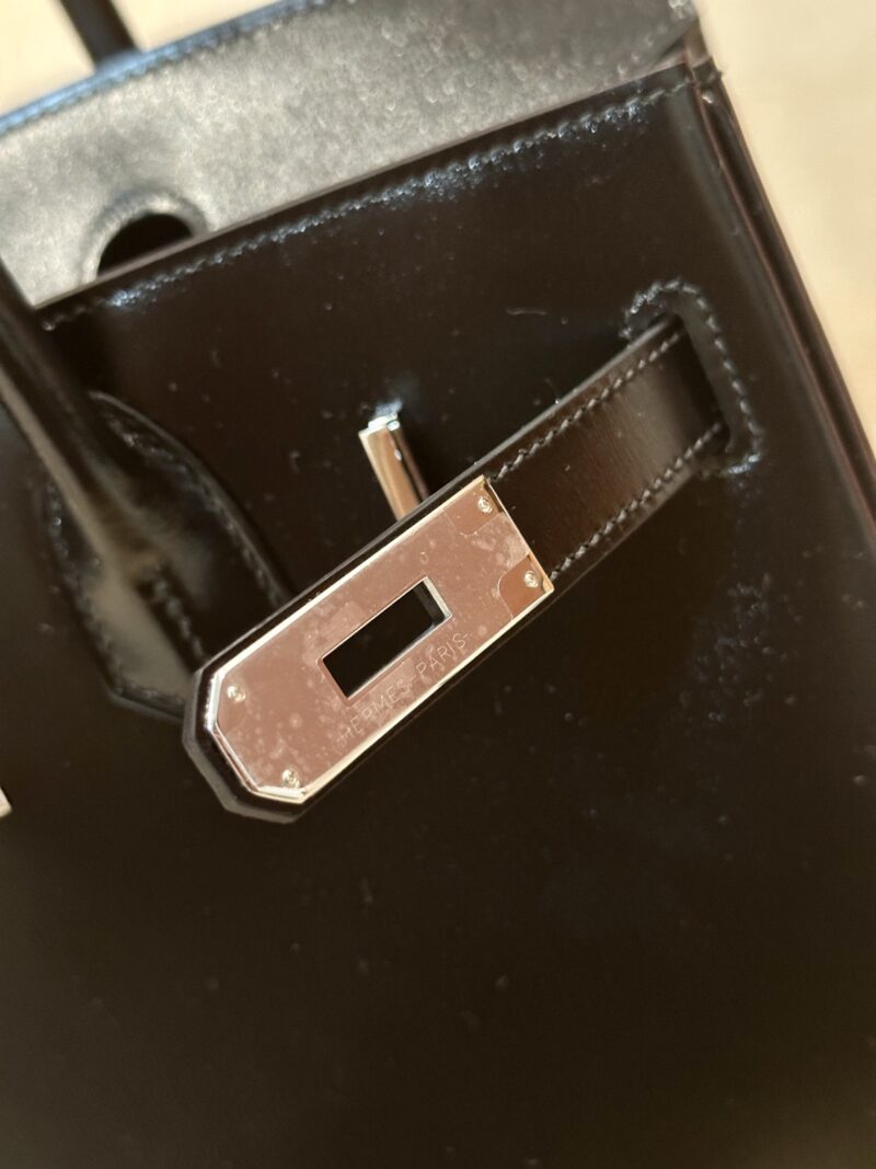 Hermès Birkin 30 Noir Box Palladium Hardware - Image 7
