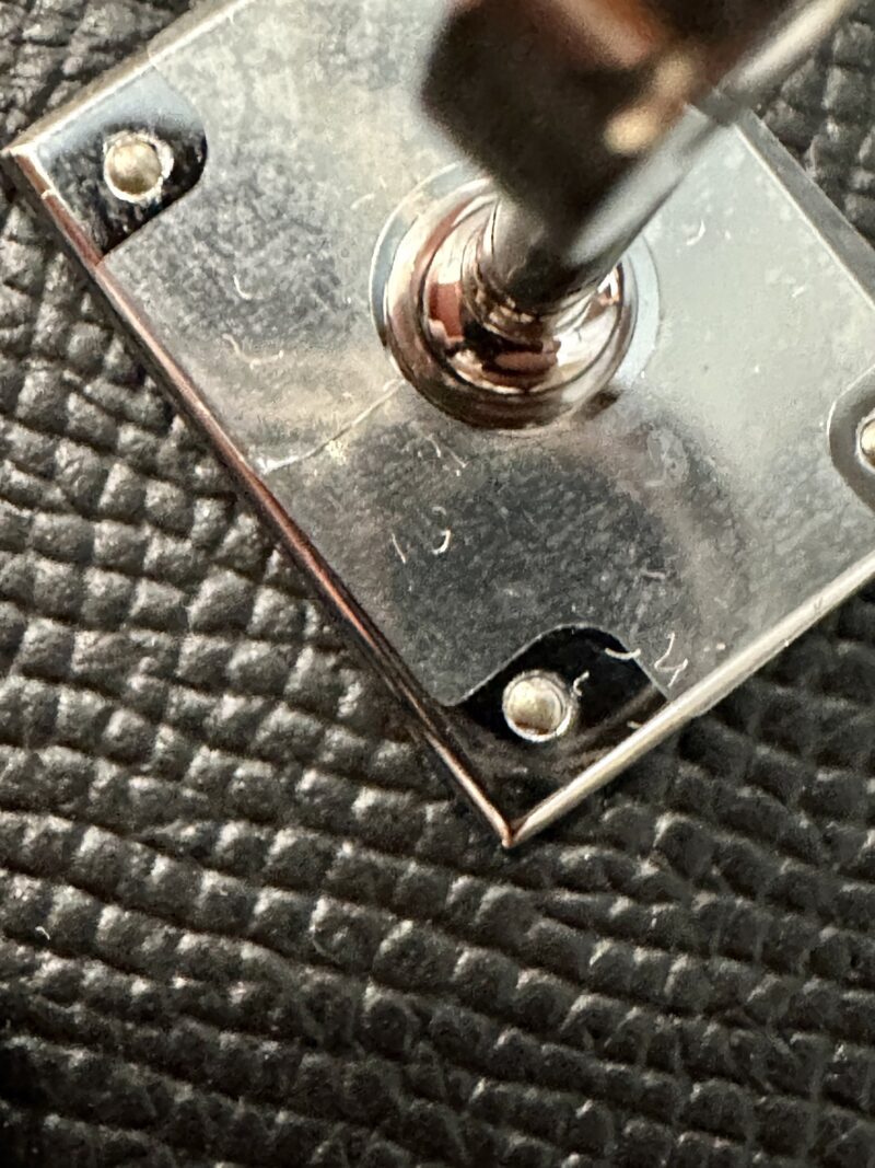Hermès Birkin 25 Noir Epsom Palladium Hardware - Image 10