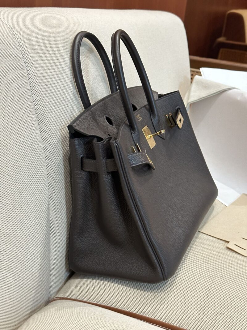 Hermès Birkin 30 Ebene, Gold Togo Gold Hardware - Image 3