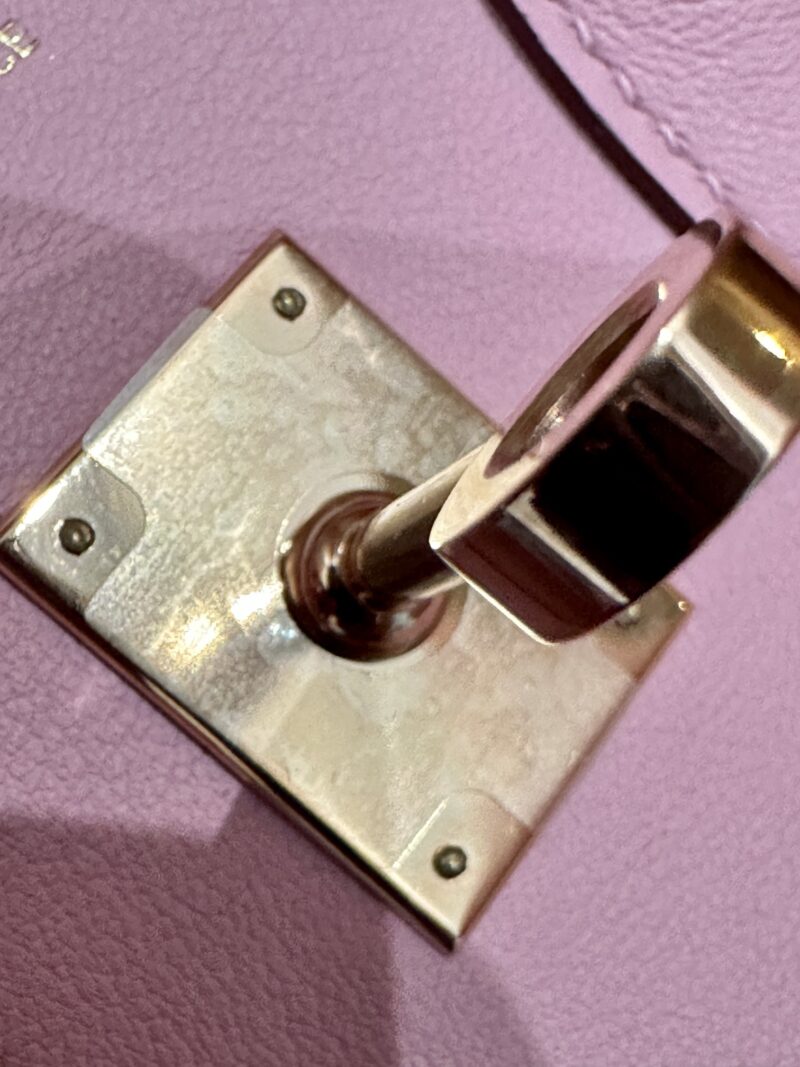 Hermès Birkin 25 Mauve Sylvestre Swift Gold Hardware - Image 8