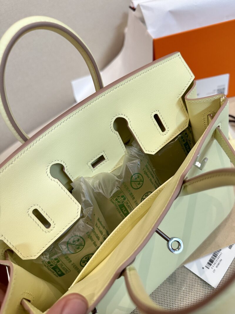 Hermès Birkin 25 Jaune Milton, Silver Swift Palladium Hardware - Image 11