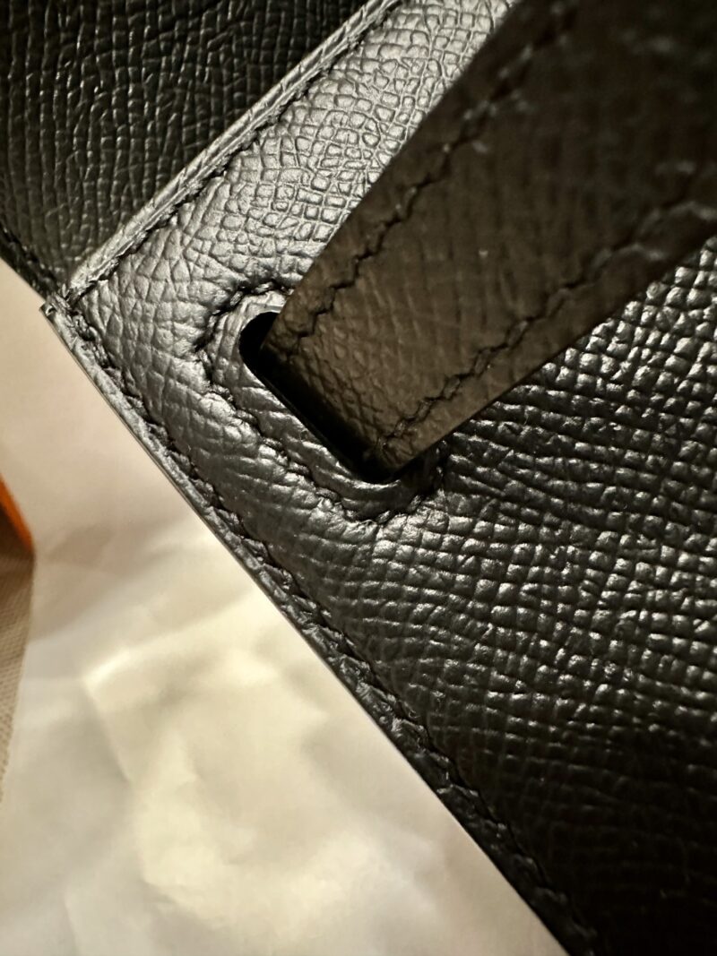 Hermès Kelly Pochette Noir, Beton Swift Palladium Hardware